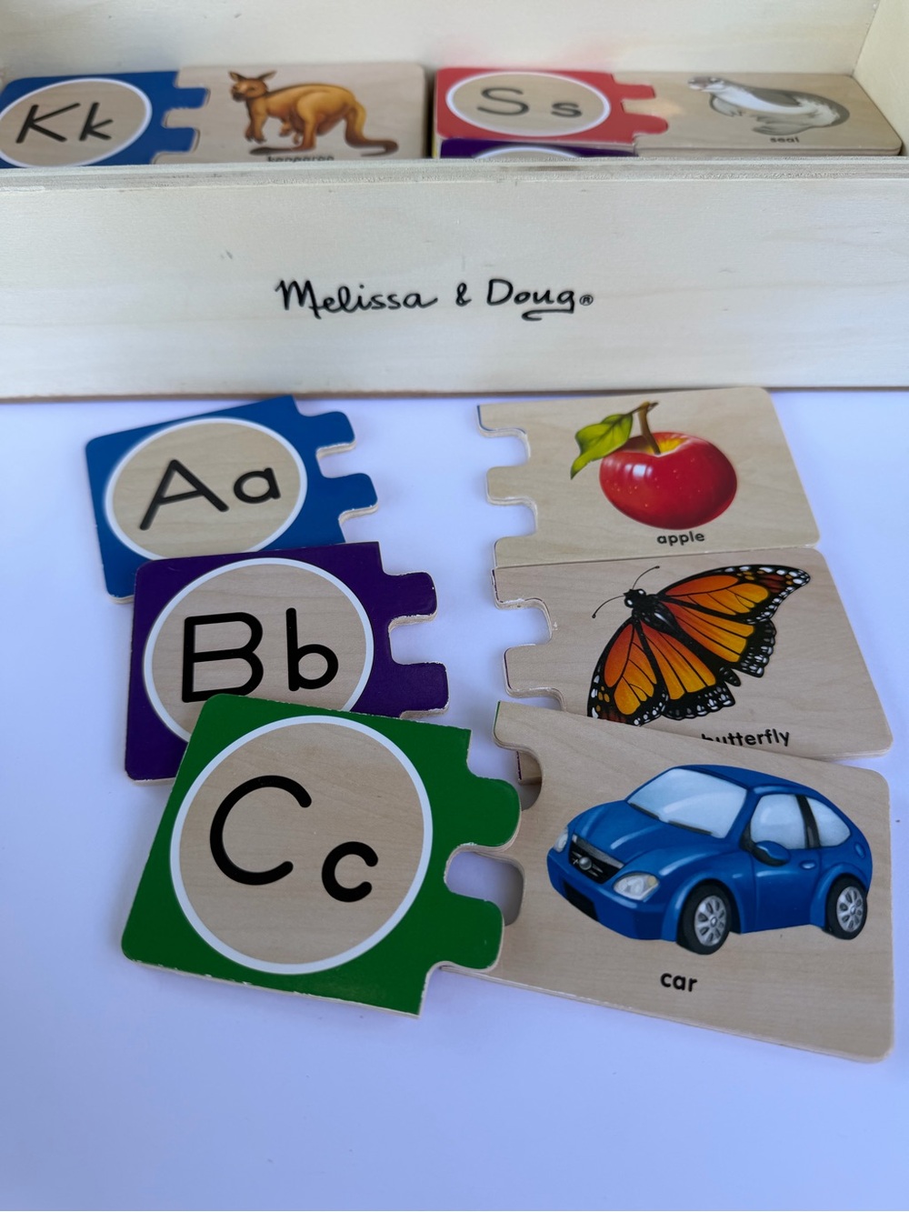 Melissa & Doug Wooden Self Correcting Alphabet Letter Puzzle